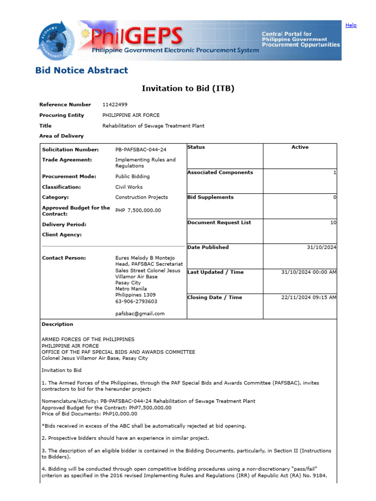 Print Able Bid Notice Abstract | PDF