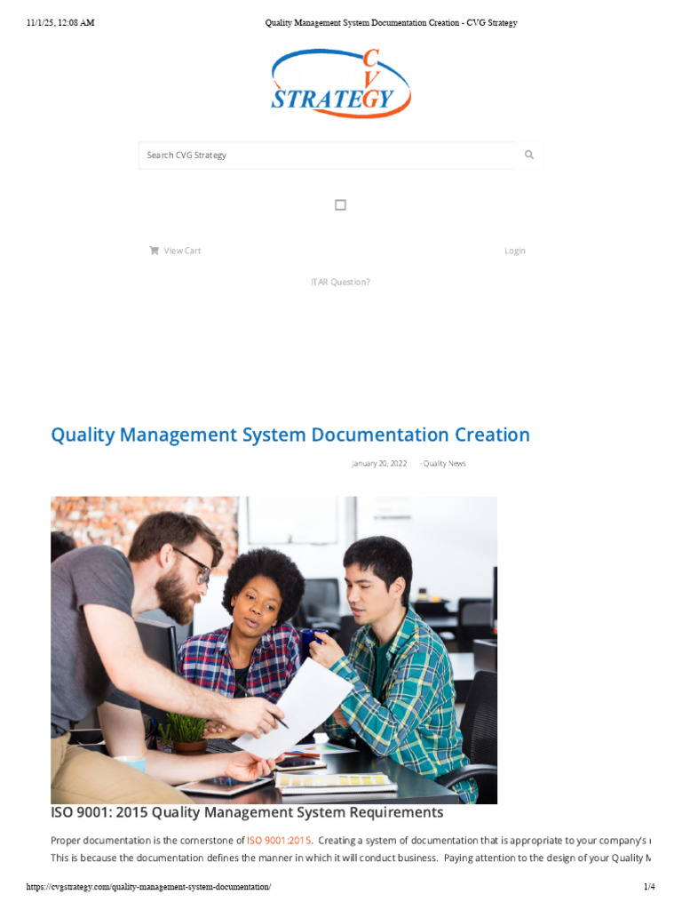 ISO 9001:2015 QMS Documentation Guide | PDF | Quality Management ...