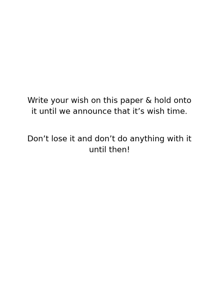 Wish Paper | PDF
