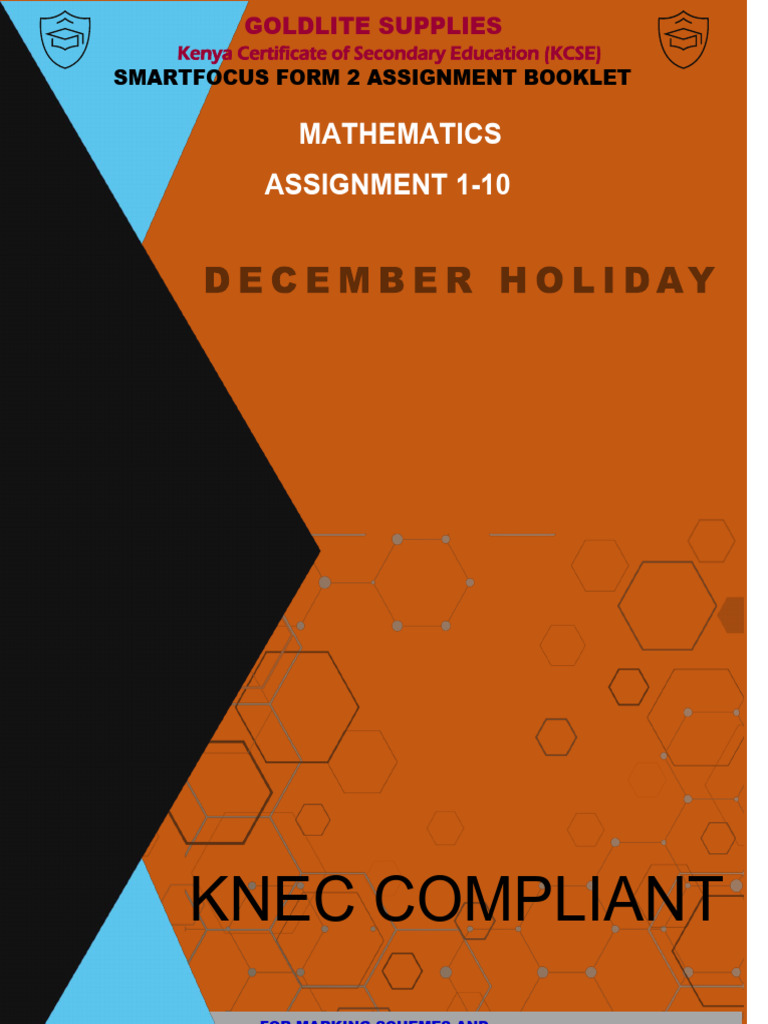 KCSE Form 2 Mathematics Assignments | PDF | Circle | Area
