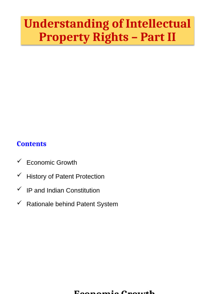 Impact of IPR on Economic Growth | PDF | Intellectual Property | Patent