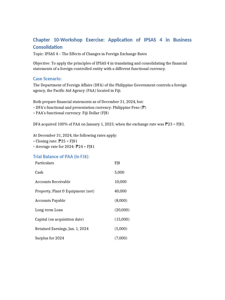 IPSAS 4: Foreign Currency Translation Guide | PDF | Equity (Finance ...