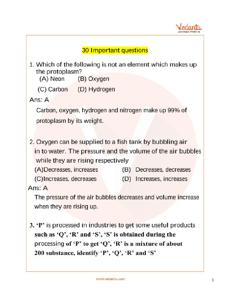 NSO 01 Vedantu | PDF