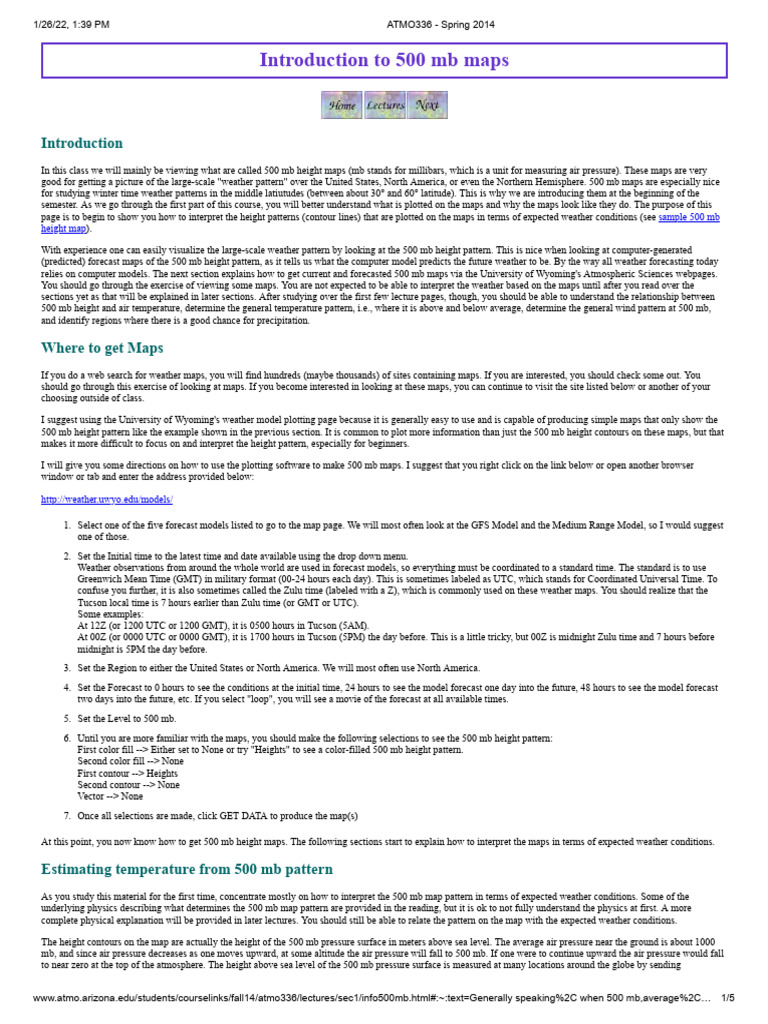 ATMO336 - Spring 2014 | PDF | Atmospheric Pressure | Pressure