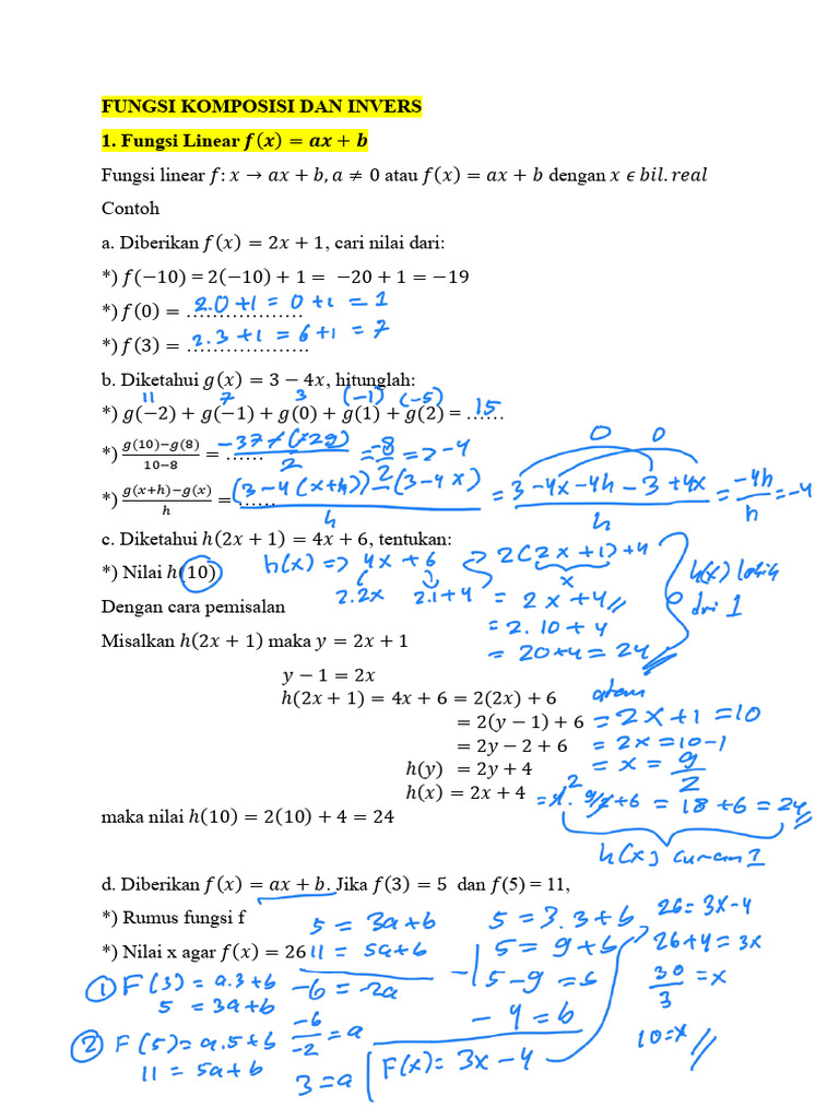 Fungsi Komposisi dan Invers dalam Matematika | PDF