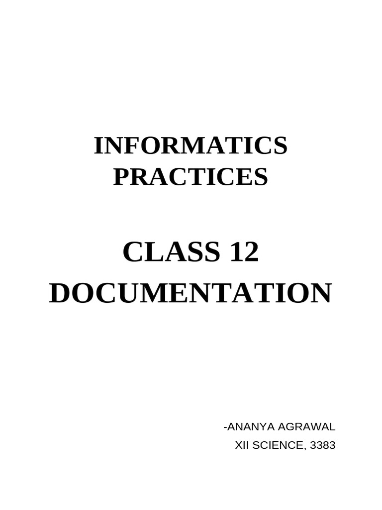 Class 12 Informatics Practices Projects | PDF | Data Management | Data ...
