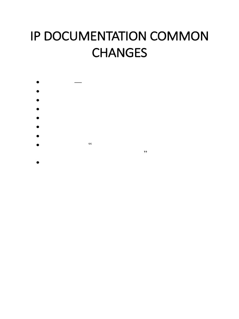 Ip Documentation Common Changes | PDF