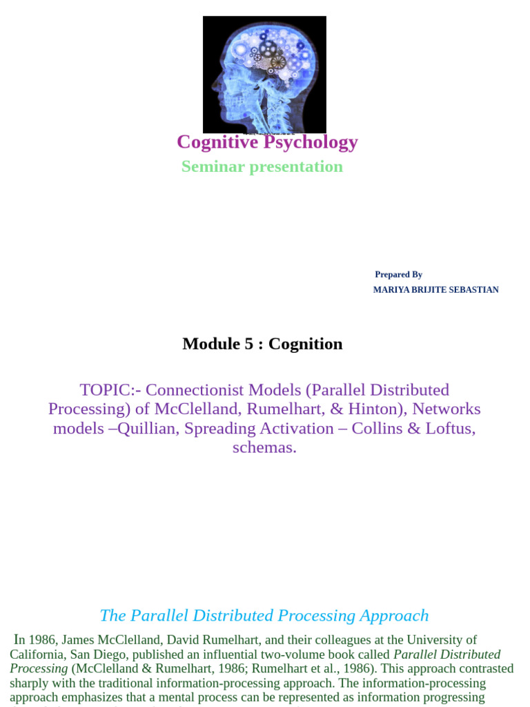 Connectionist Models in Cognitive Psychology | PDF | Brain | Psychology