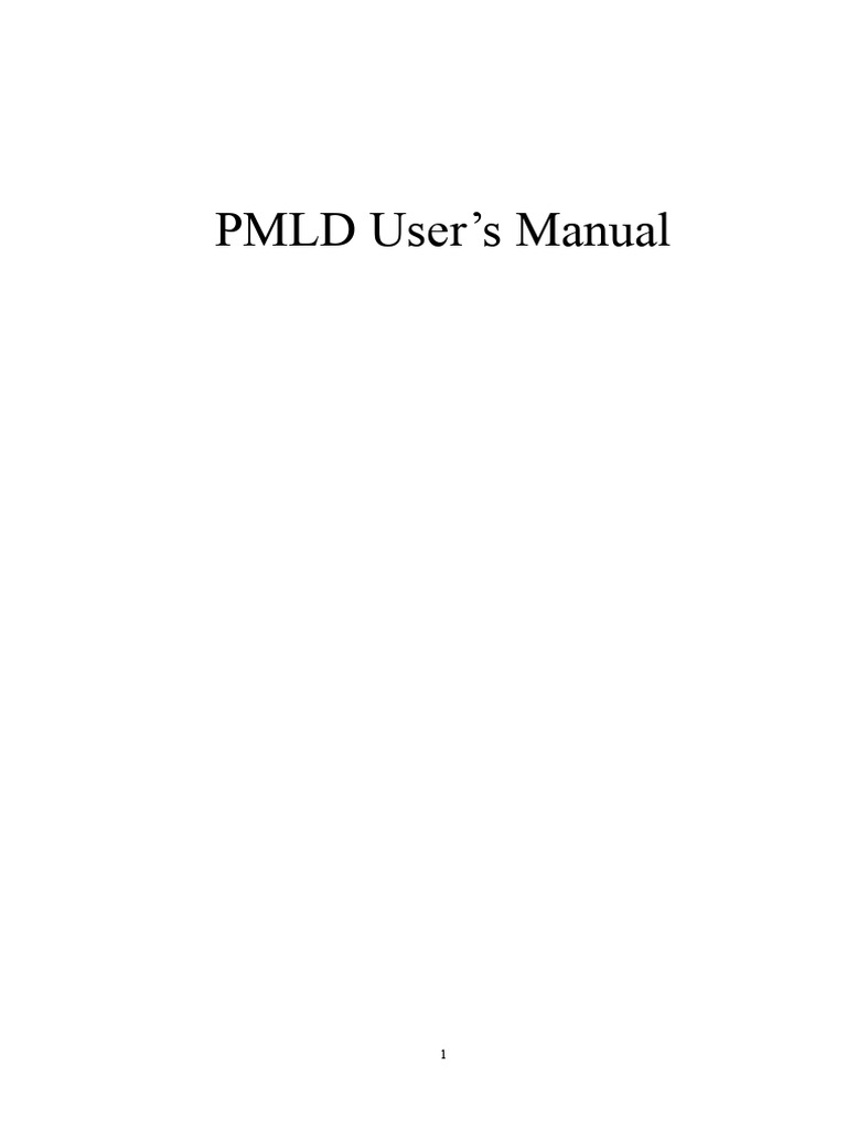 PMLD User Manual: Installation & Functions | PDF