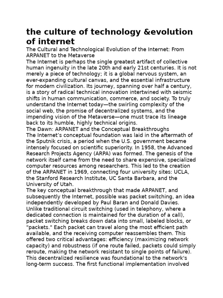 Evolution of Internet Technology Culture | PDF | World Wide Web ...