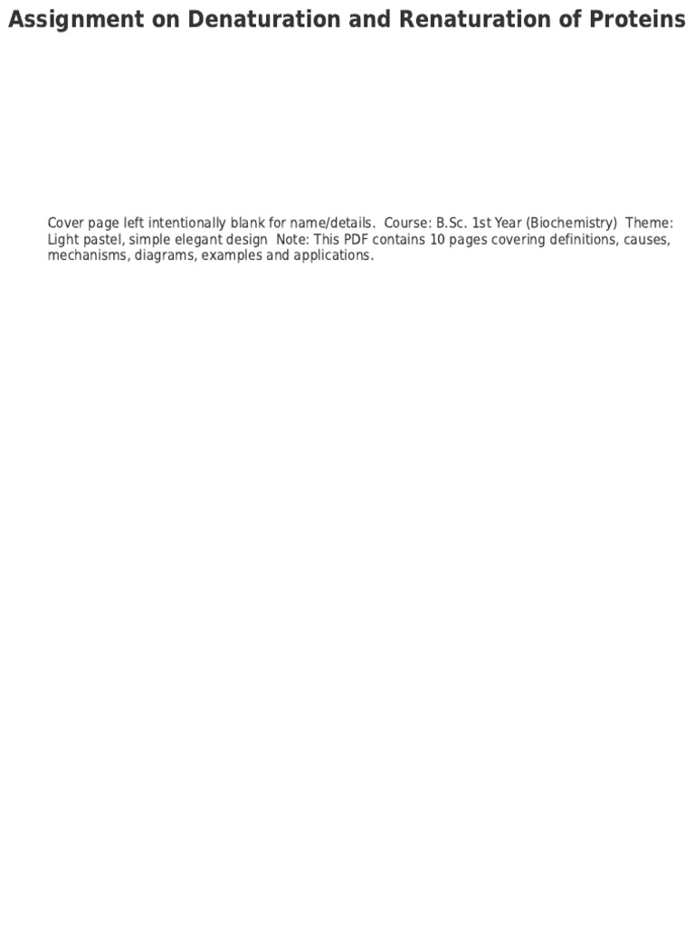 Protein Denaturation and Renaturation Guide | PDF | Denaturation ...