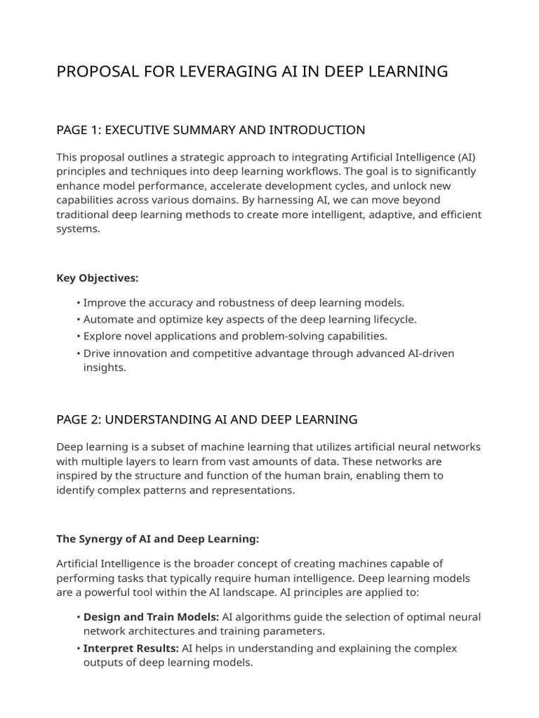 AI Integration in Deep Learning Proposal | PDF | Deep Learning ...
