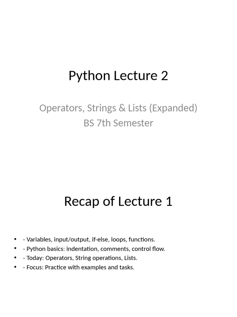 Lecture 4 | PDF | String (Computer Science) | Python (Programming Language)