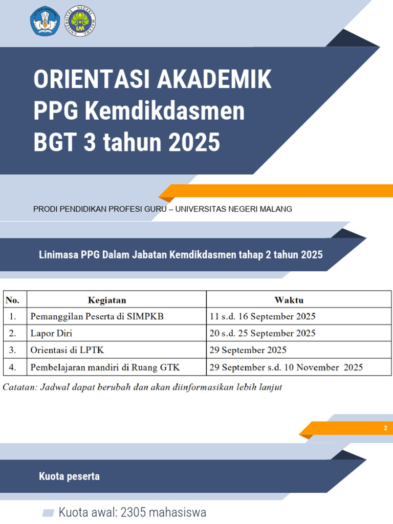 Orientasi Akademik PPG Kemdikdasmen BGT 3 UM 2025 | PDF