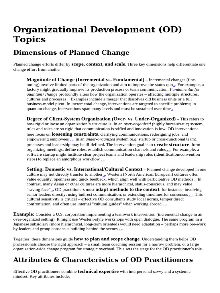 Dimensions of Organizational Change | PDF | Team Building | Employee ...