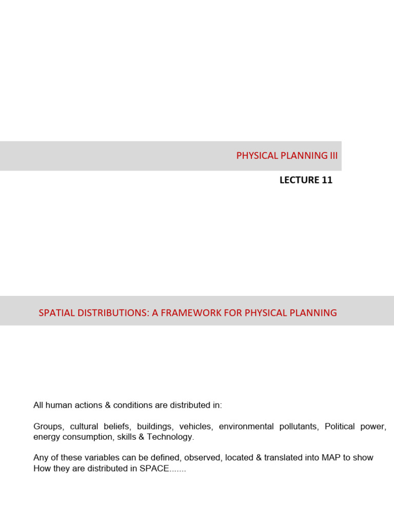 Spatial Distribution in Physical Planning | PDF | Geography | Urban ...