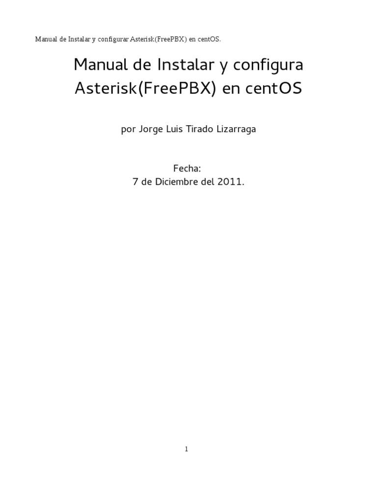Instalar Asterisk en CentOS con FreePBX | PDF | protocolo de Iniciacion ...
