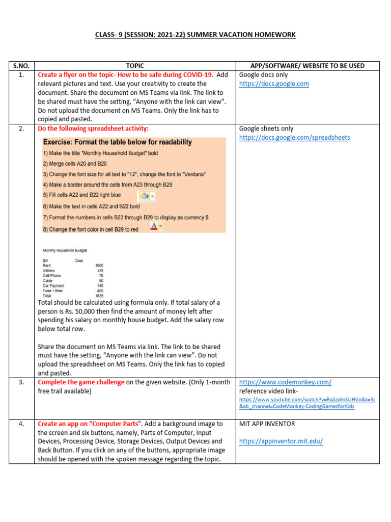 CLASS 9 Computer Science HHW | PDF | Spreadsheet | Computing