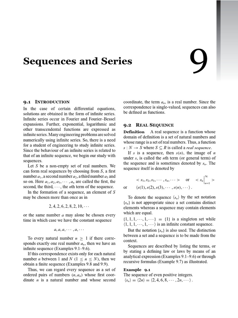 Engineering Mathematics I - (9. Sequences and Series) | PDF | Sequence ...