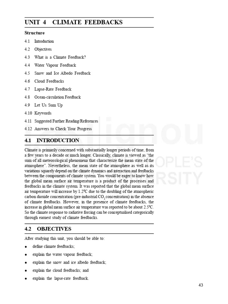 Unit-4 Climate Feedbacks | PDF | Greenhouse Effect | Greenhouse Gas