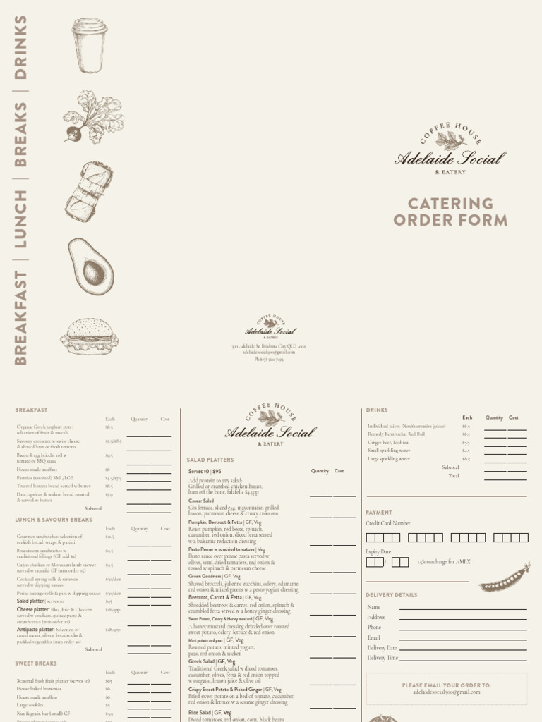 ADE - Catering Menu | PDF | Salad | Beetroot