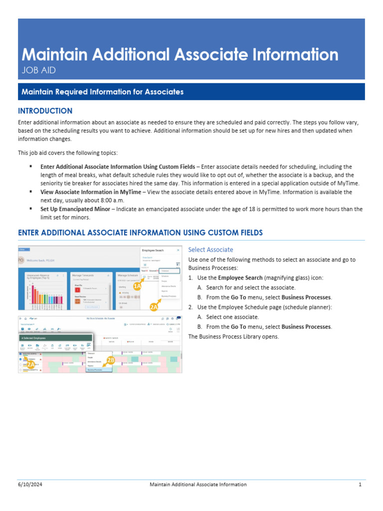 RNR JA Maintain+Additional+Associate+Information+ (Scheduling) | PDF ...