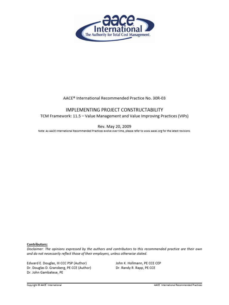 Implementing Project Constructability Guide | PDF | Specification ...