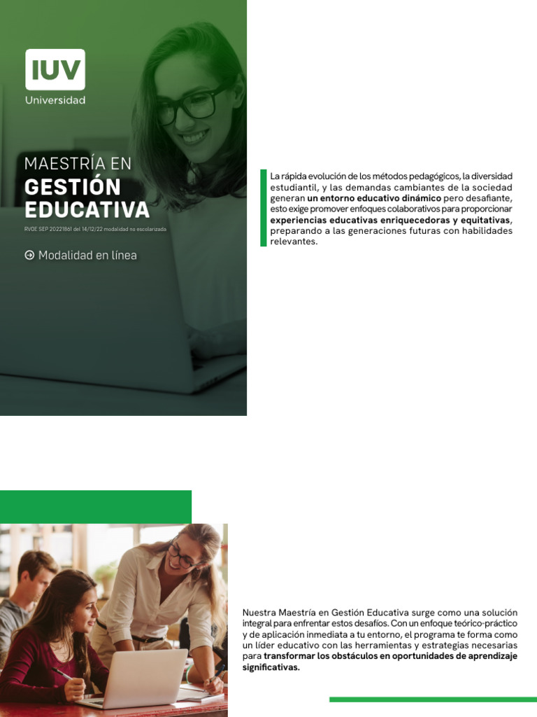 Maestría en Gestión Educativa Online | PDF | Plan de estudios | Liderazgo