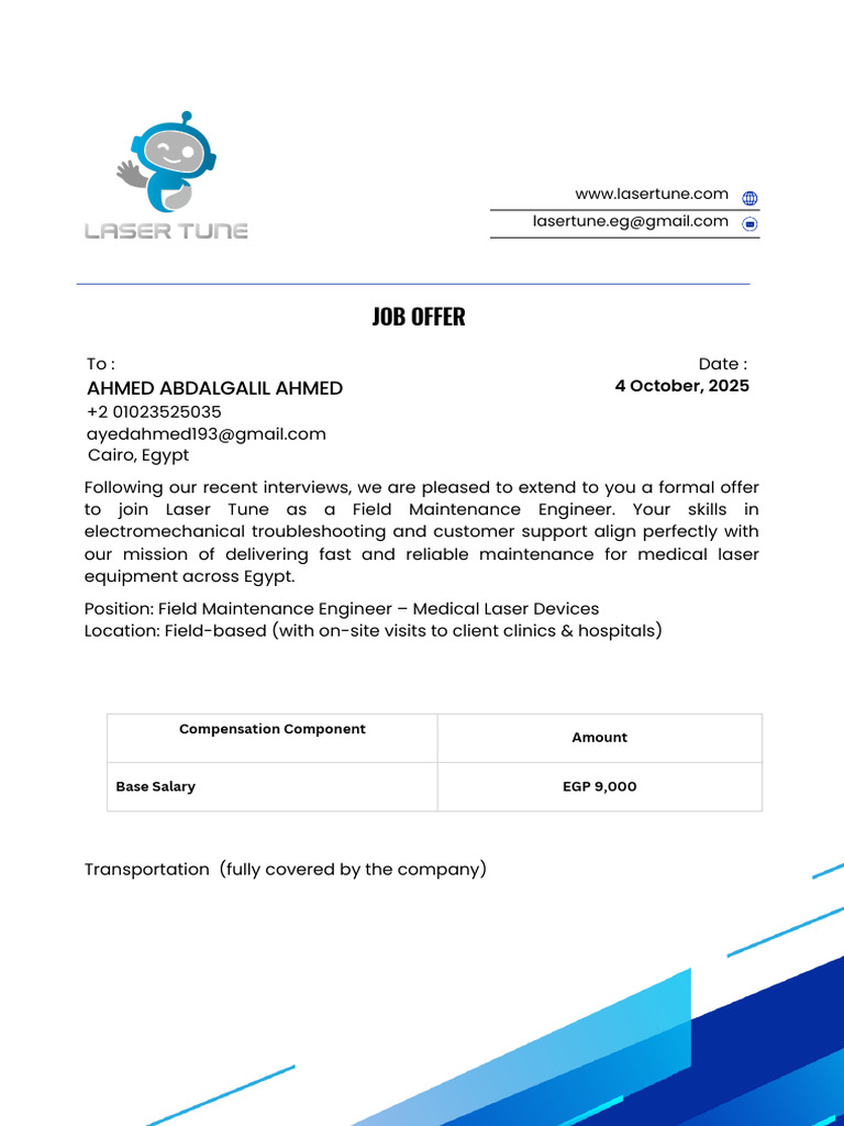Job Offer: Field Maintenance Engineer | PDF