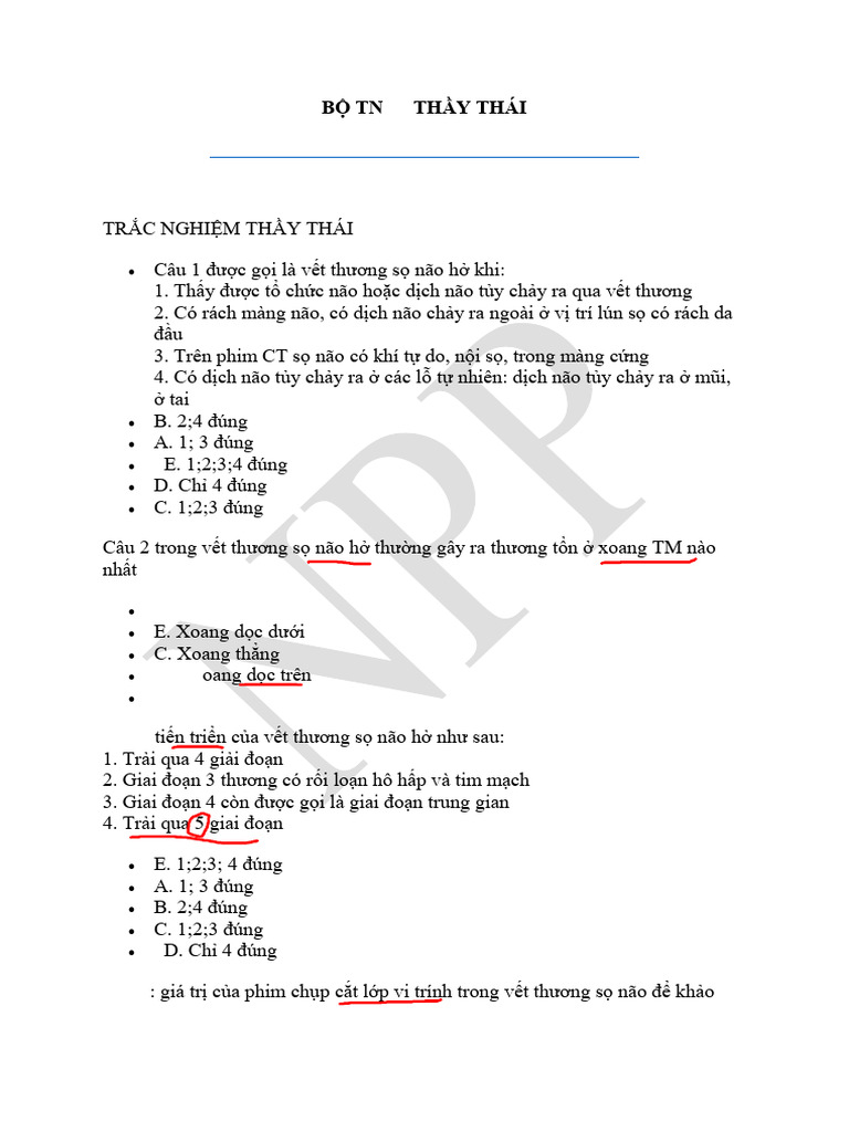 Bộ TN 30 câu Thầy Thái (CTSN,CTCS) (Eduqiz) -BMTU | PDF