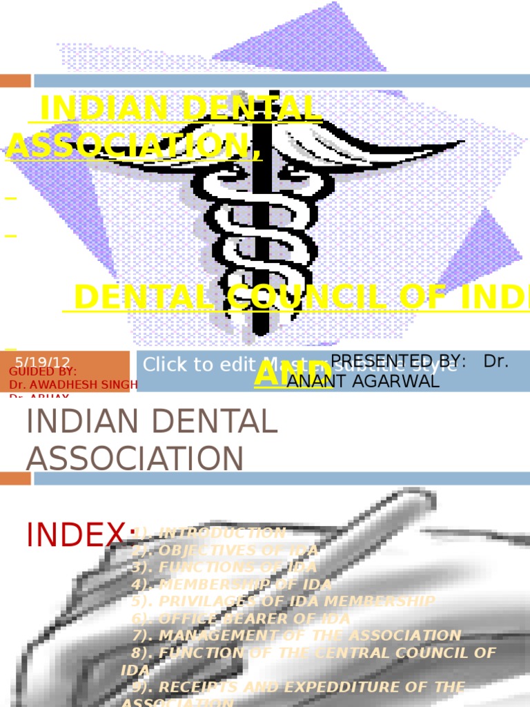 Indian Dental Association, World Health Organization Health Economics