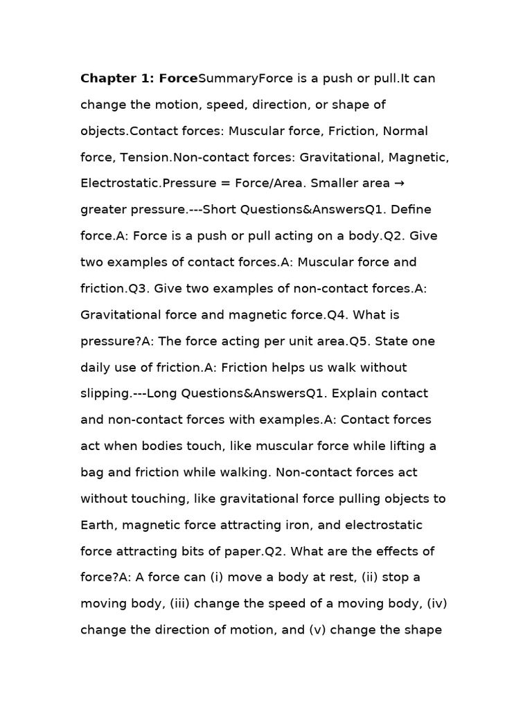 Understanding Force and Pressure Basics | PDF