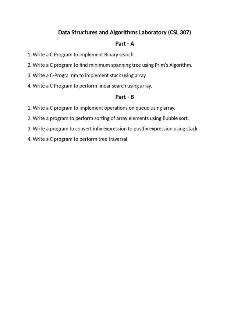 C Programs for Data Structures Lab | PDF
