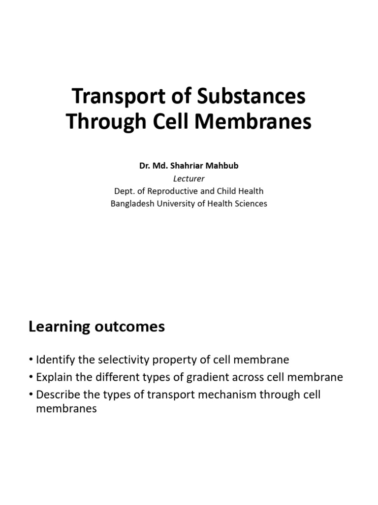 Cell Membrane Transport Mechanisms | PDF | Cell Membrane | Ion Channel