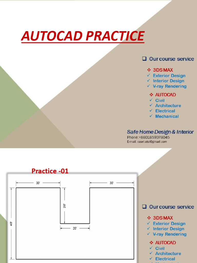 AutoCAD Practice Exercises Guide | PDF