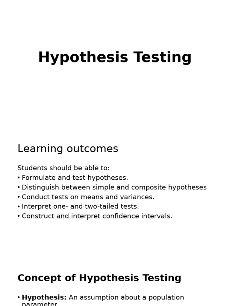 Understanding Hypothesis Testing Basics | PDF | Hypothesis | Null ...