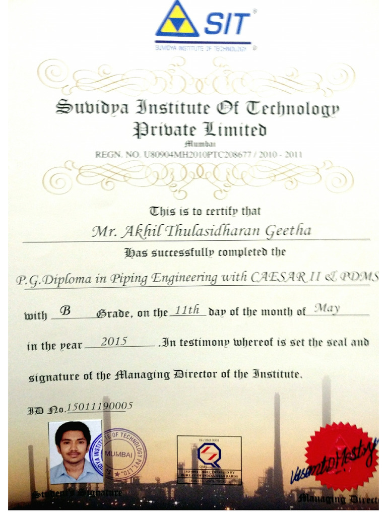 PG Diploma Piping Engineering | PDF