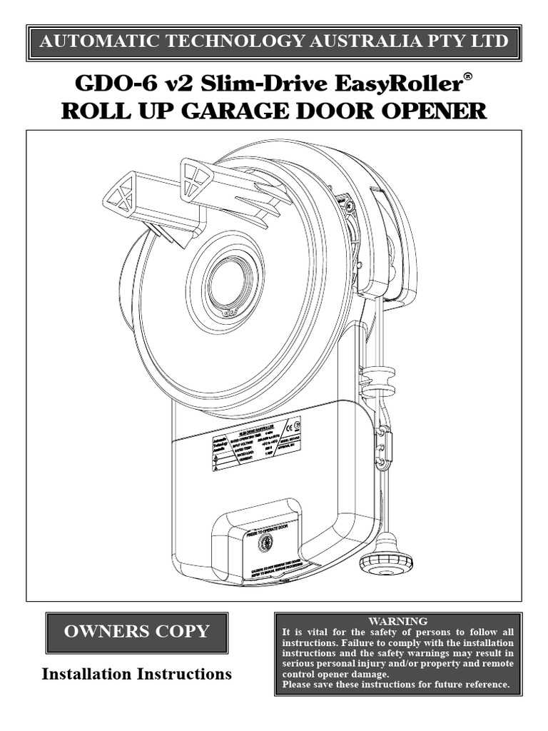 GDO-6 Slim-Drive EasyRoller Manual | PDF | Door | Garage (Residential)