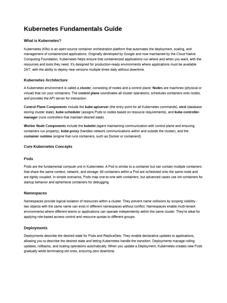 Kubernetes Overview and Key Concepts | PDF | Computing | Software