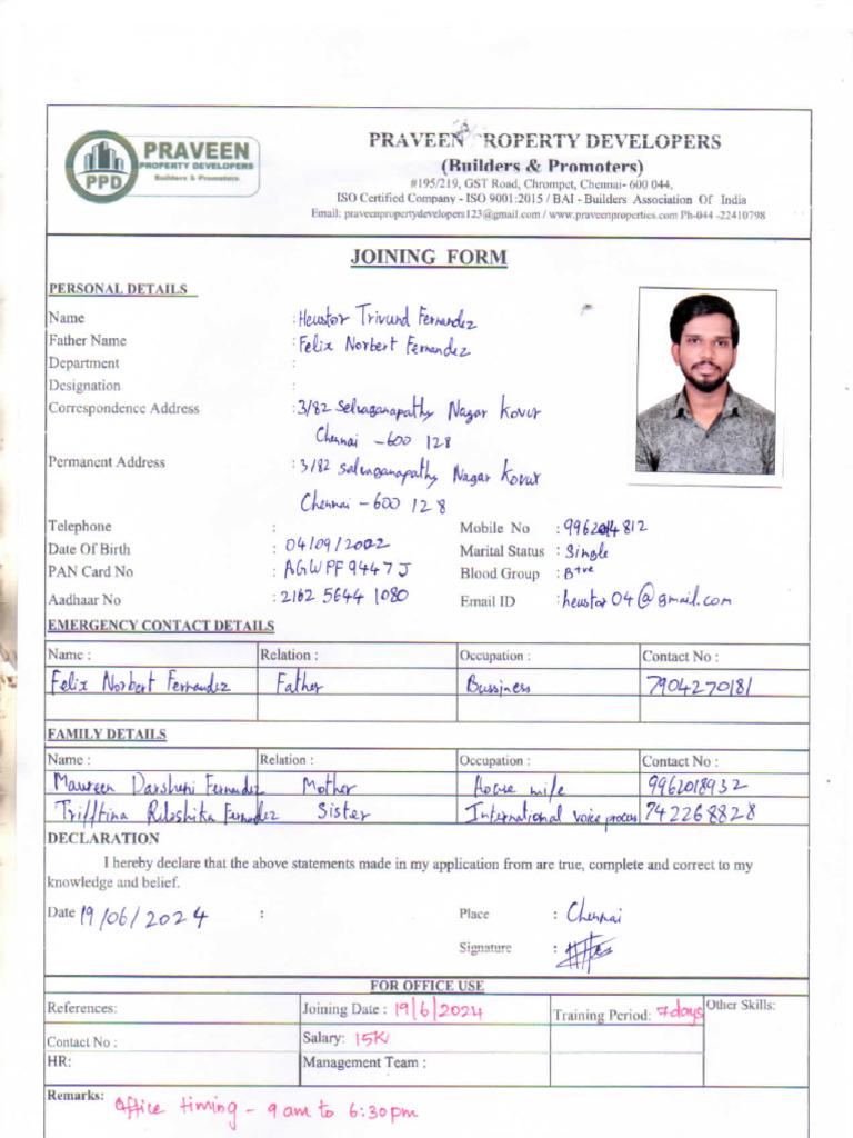Heustor Joining Form | PDF