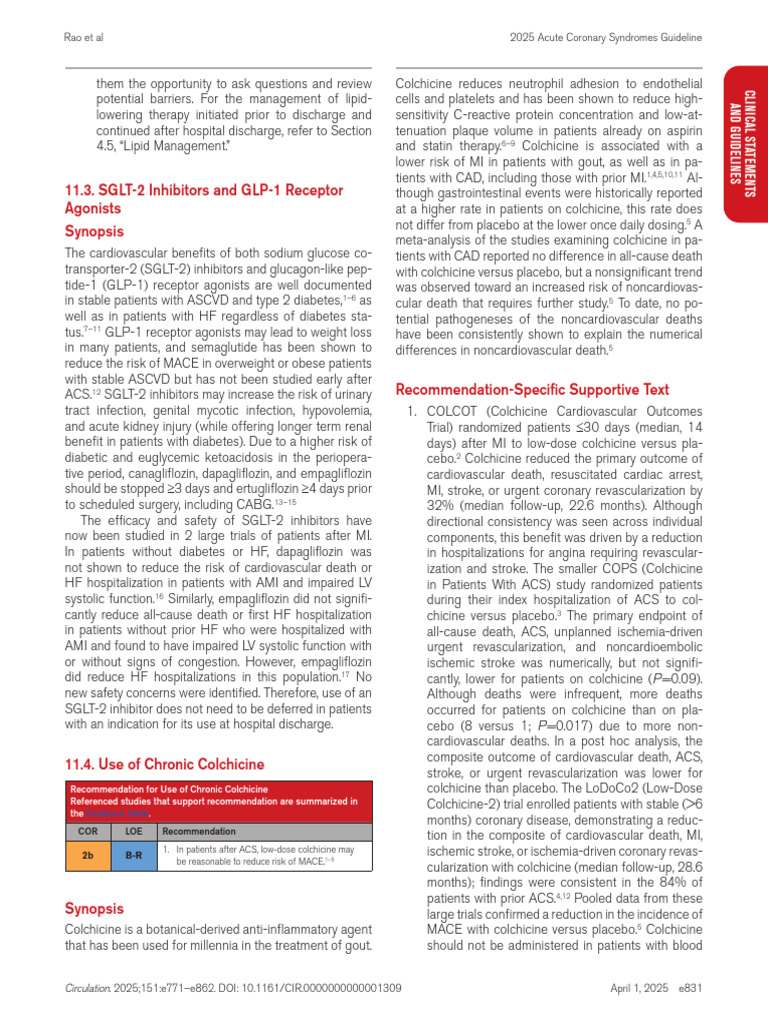 2025 ACC/AHA Acute Coronary Guidelines | PDF | Diseases And Disorders ...