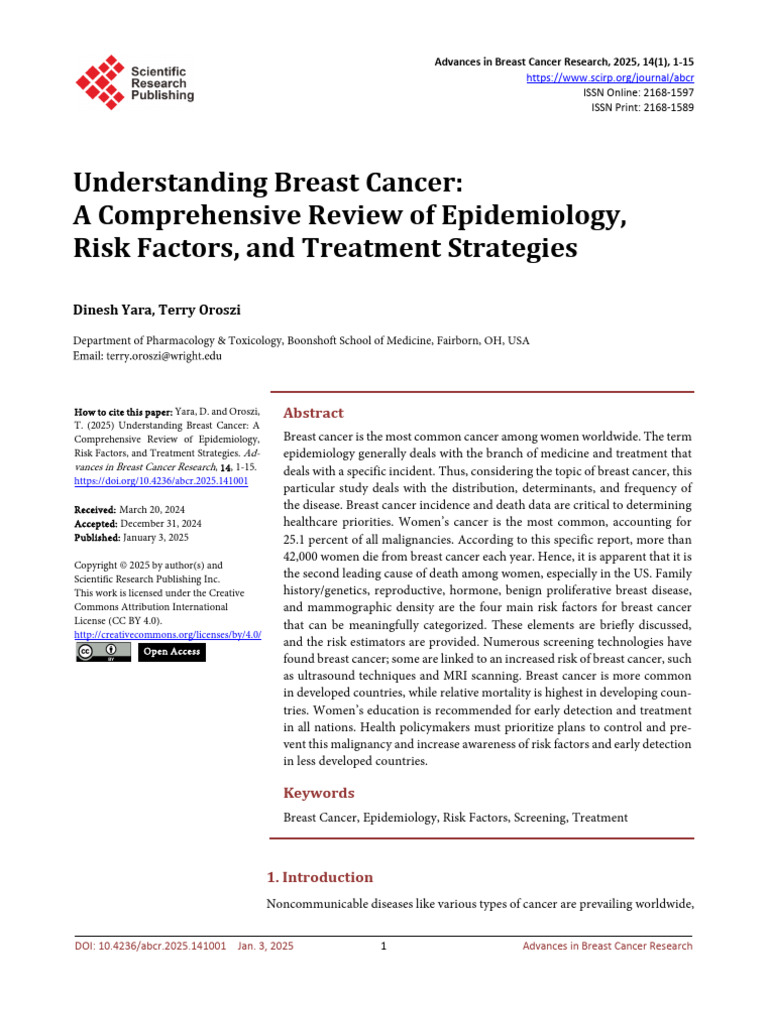 Comprehensive Review of Breast Cancer | PDF | Breast Cancer | Cancer