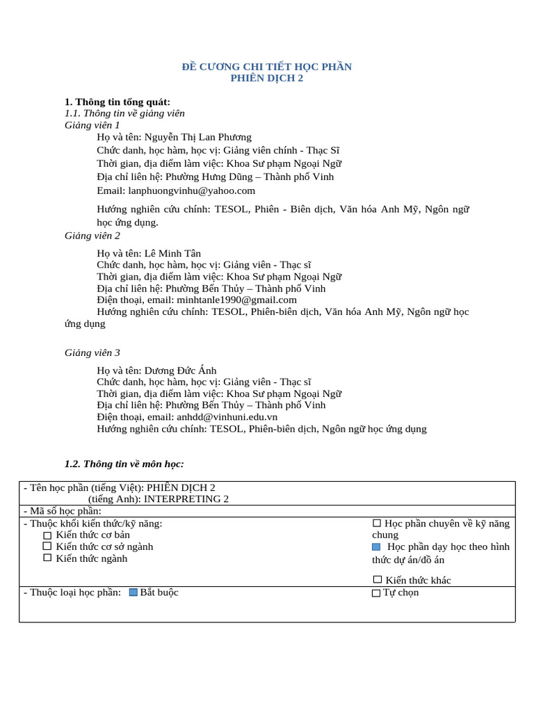 Interpreting 2 - Course Description | PDF
