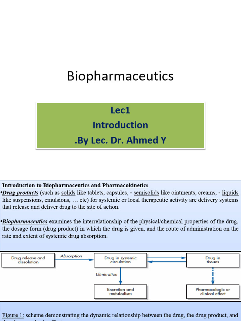 Lec1 Biopharm | PDF | Pharmacokinetics | Clinical Medicine