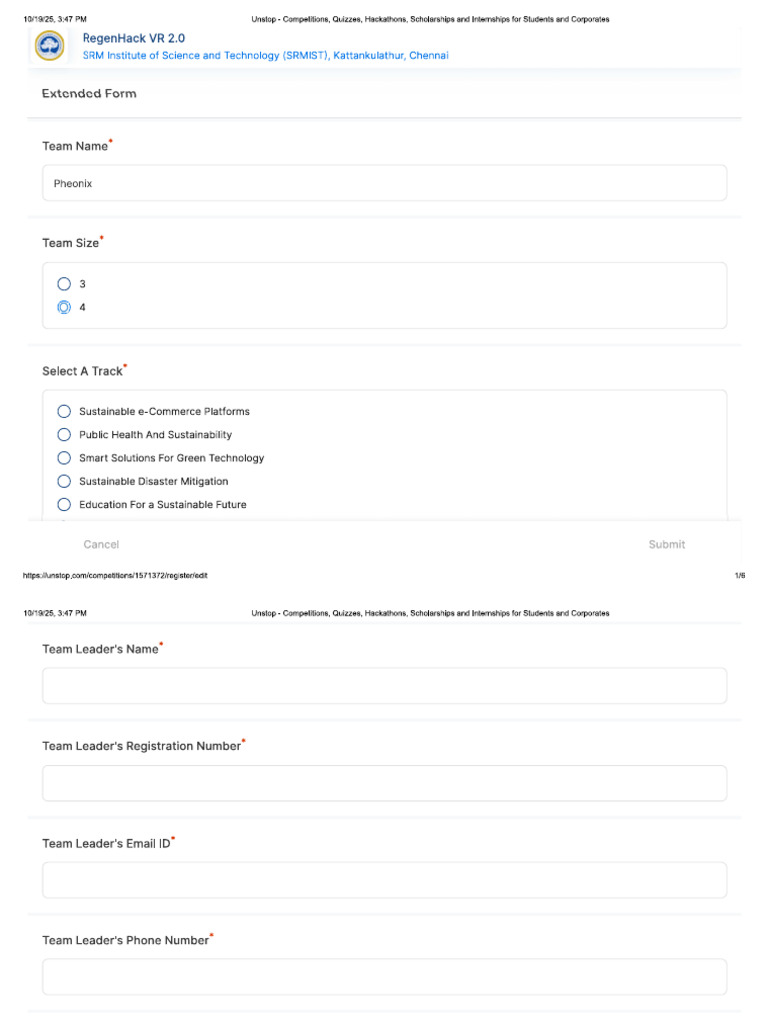 SRM Extended Form | PDF