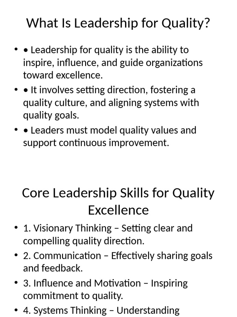 Leadership - For - Quality - Presentation New | PDF