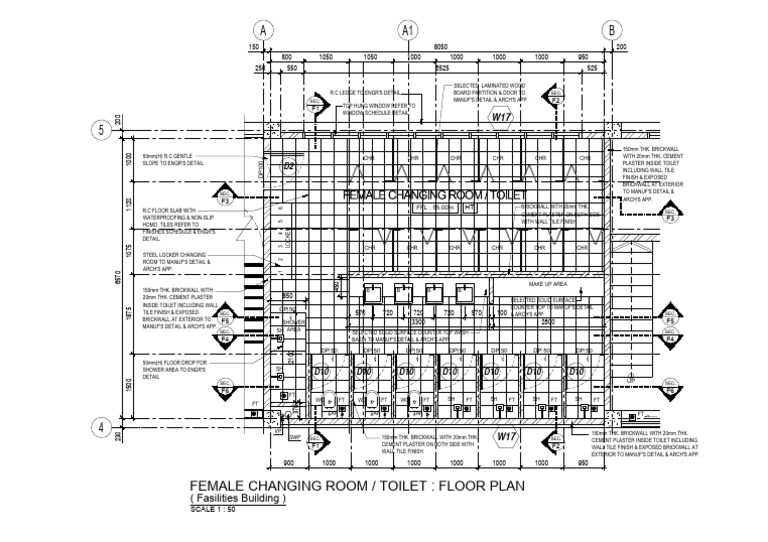Female Changing Room Floor Plan | PDF | Architectural Design | Architecture