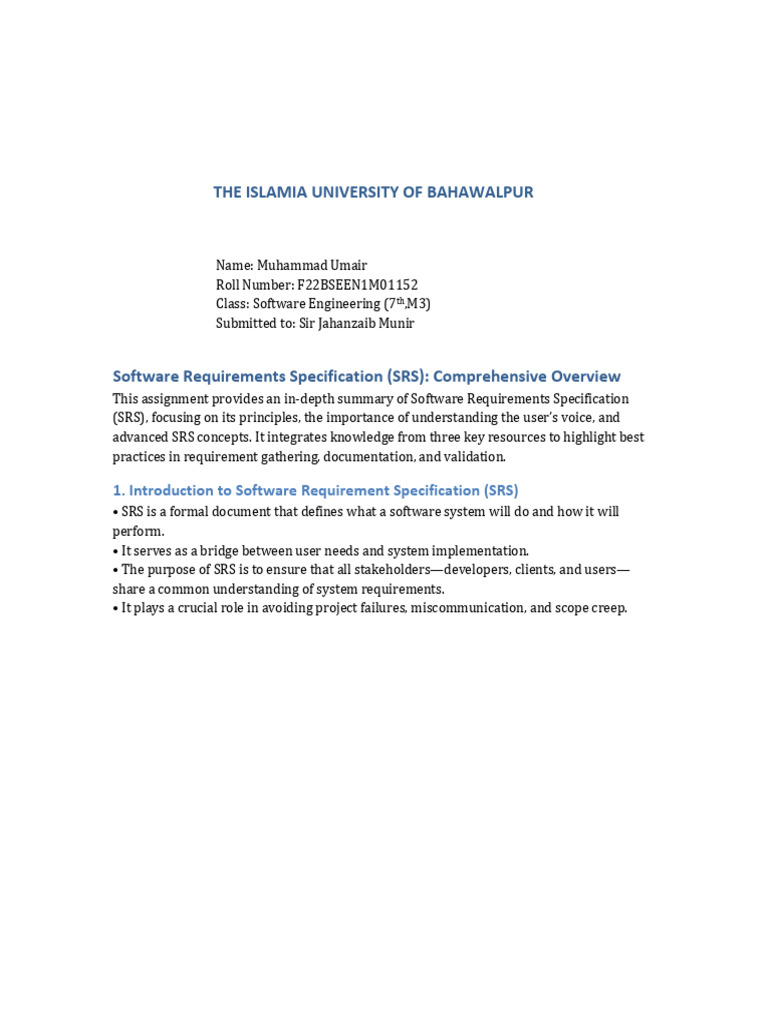 Comprehensive Guide to Software Requirements Specification | PDF ...
