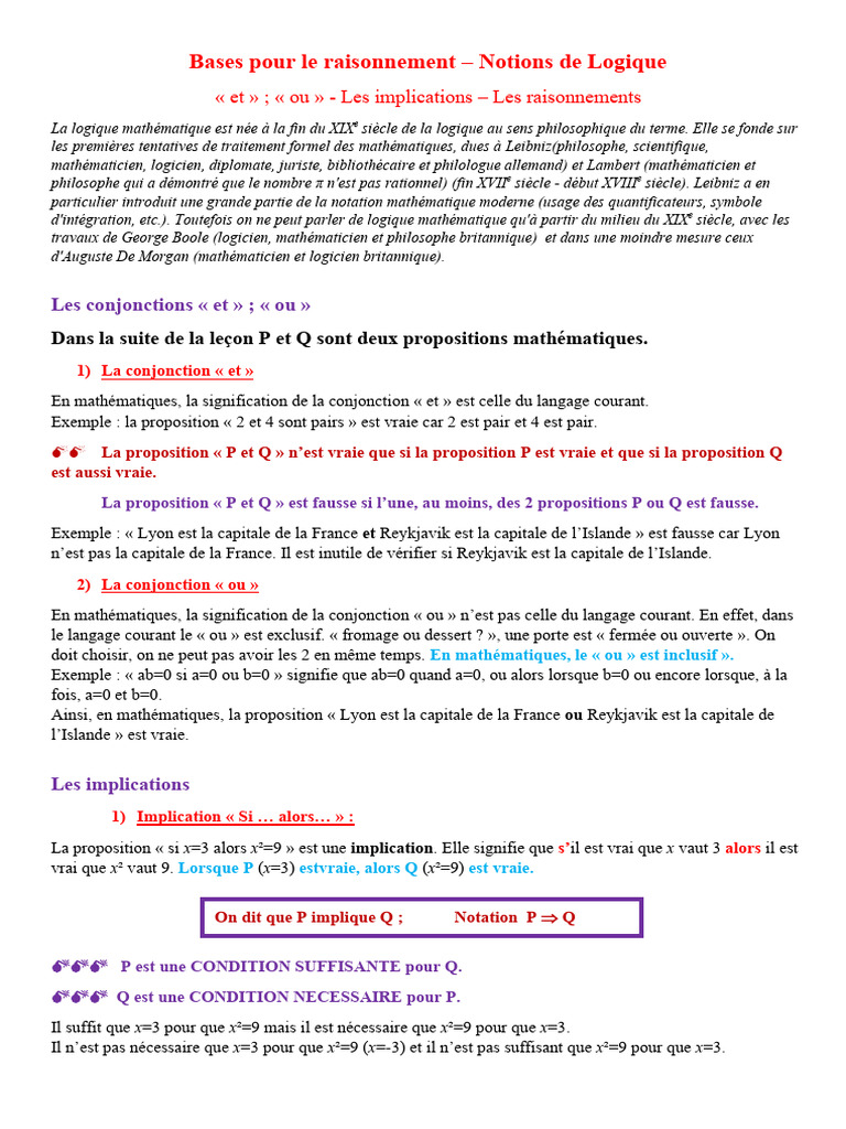 Notions de logique mathématique | PDF | Logique mathématique ...