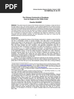 Chinese Cmnty In Surabaya Claudine Salmon Pdf Java